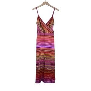Banana Republic Dress From The '90SStriped Pink Multi Spaghetti Strap Maxi Dress
